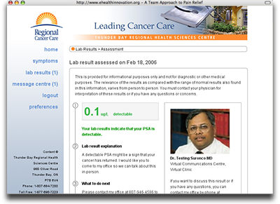 An image of the Internet Clinical Communications Centre website